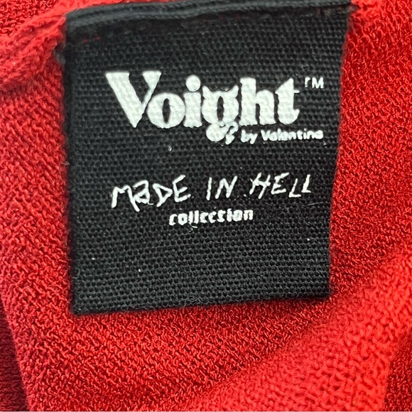 Voight Red Widow Mini Bodycon Dress Made in Hell Size XS / Small‎ One Shoulder - Picture 4 of 15